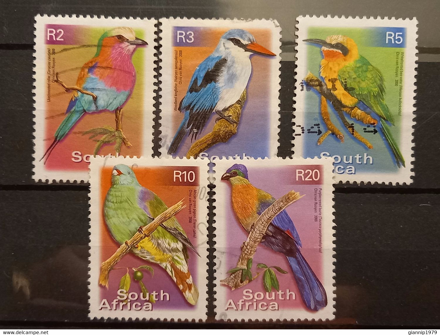 FRANCOBOLLI STAMPS SUD AFRICA SOUTH SUID 2000 USED SERIE COMPLETA COMPLETE UCCELLI BIRDS OBLITERE' - Gebraucht