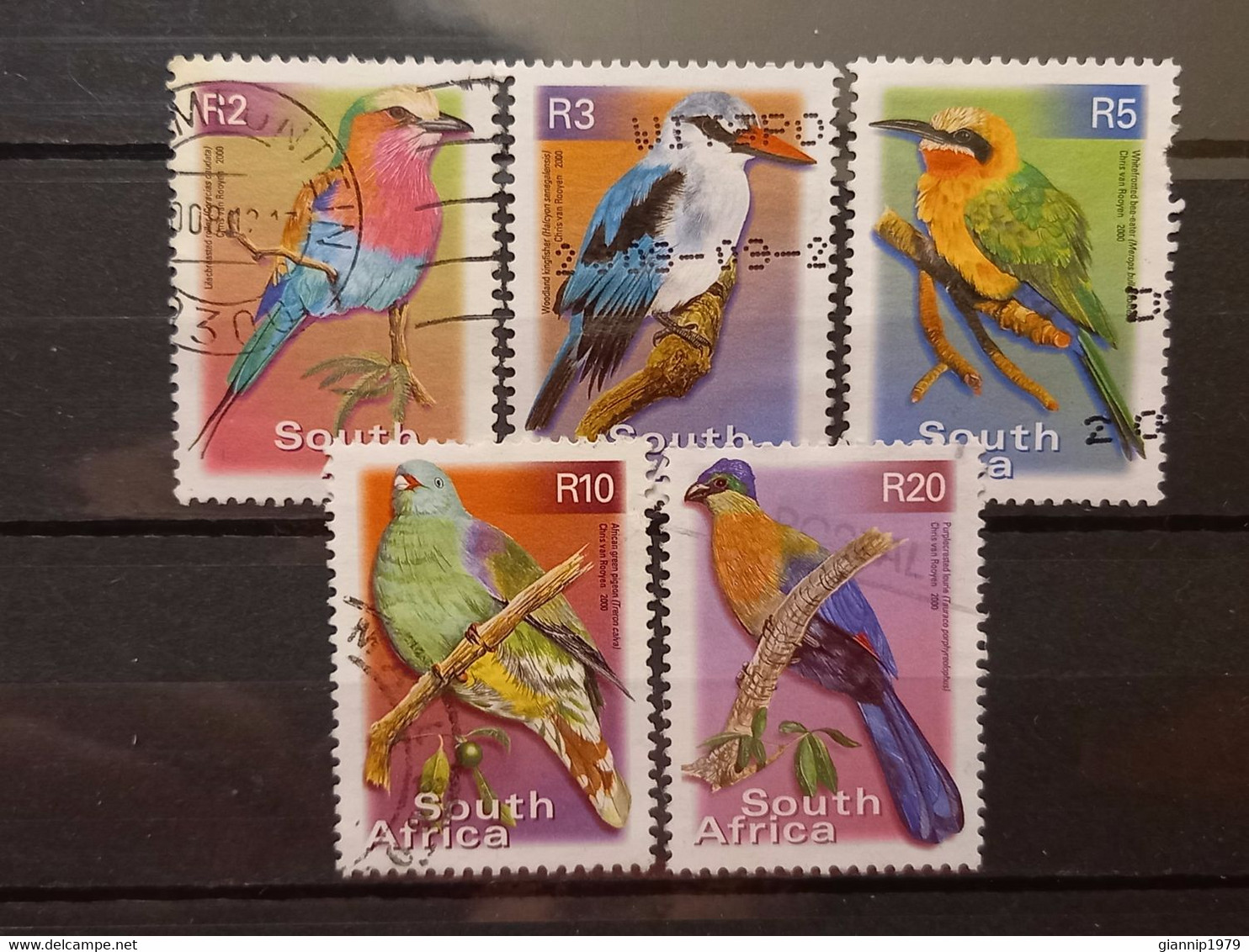 FRANCOBOLLI STAMPS SUD AFRICA SOUTH SUID 2000 USED SERIE COMPLETA COMPLETE UCCELLI BIRDS OBLITERE' - Used Stamps