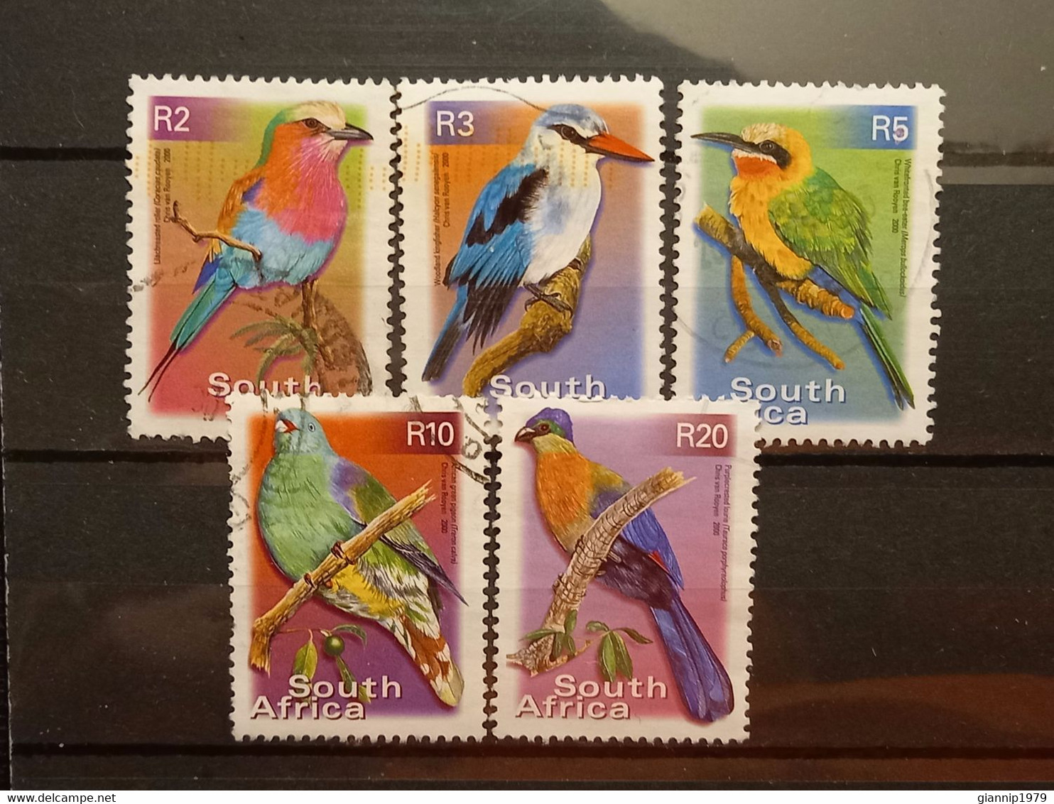 FRANCOBOLLI STAMPS SUD AFRICA SOUTH SUID 2000 USED SERIE COMPLETA COMPLETE UCCELLI BIRDS OBLITERE' - Gebraucht