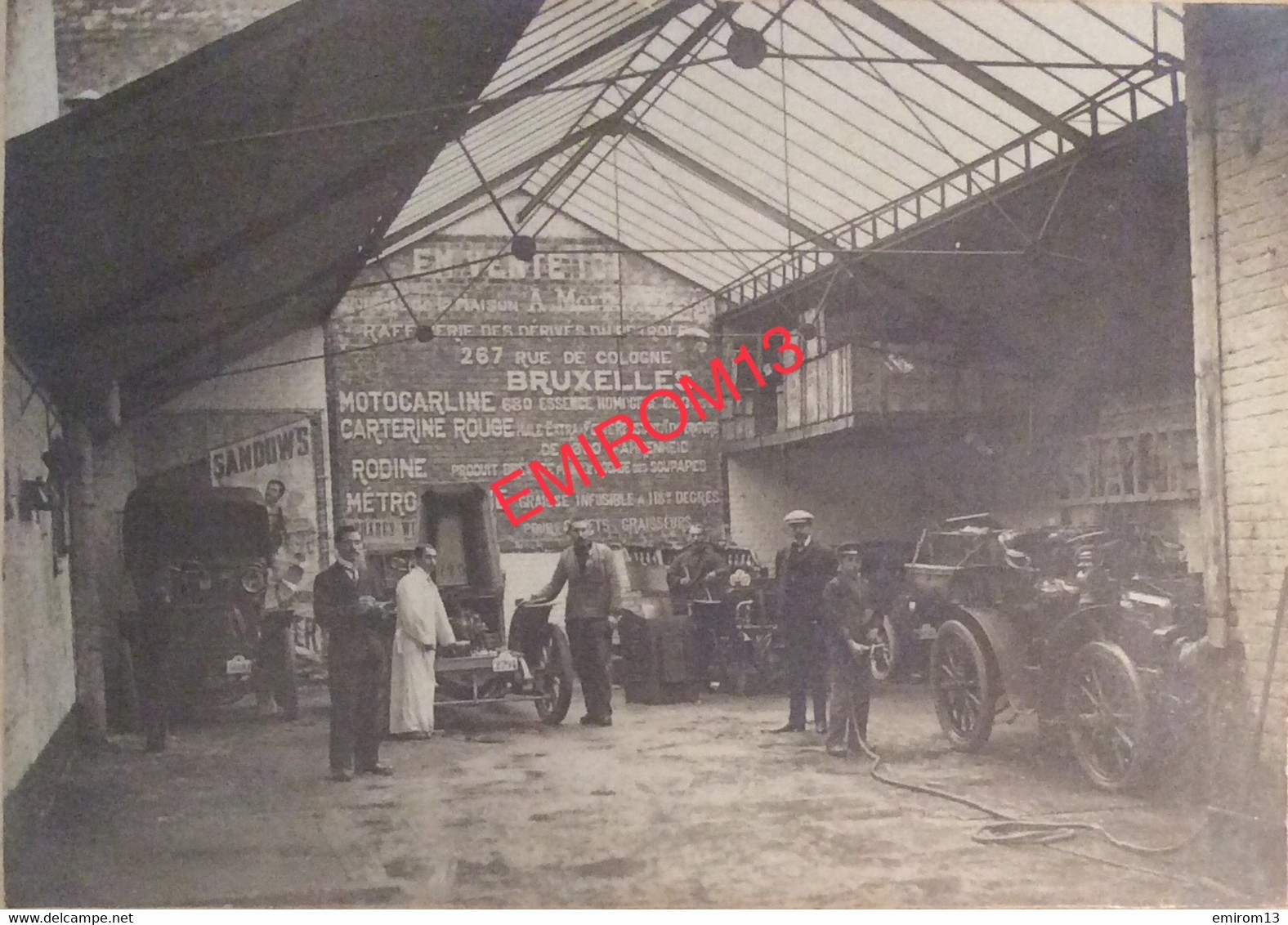 NAMUR Place De La Station TOP Auto Intérieur Du Garage LEGA Lucien Francotte 1910 24x30 Cm - Orte