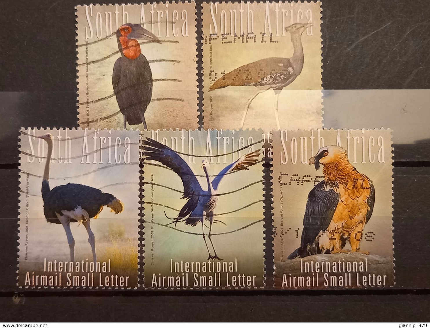 FRANCOBOLLI STAMPS SUD AFRICA SOUTH SUID 2008 USED SERIE COMPLETA COMPLETE UCCELLI BIRDS OBLITERE' - Oblitérés