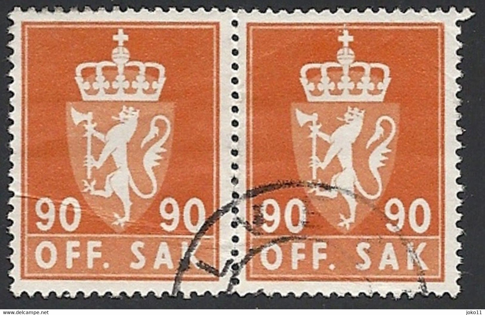 Norwegen Dienstm. 1955, Mi.-Nr. 82 X, Gestempelt - Oficiales