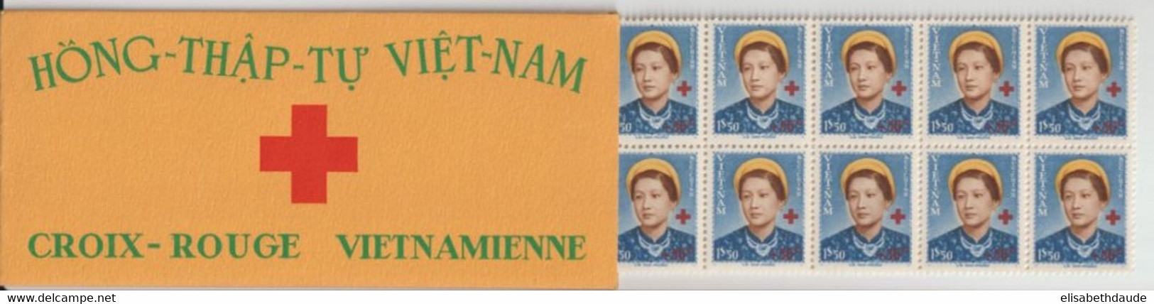 1952 - VIETNAM - CARNET RARE De 20 TIMBRES CROIX-ROUGE (YVERT N° C17) ** MNH - COTE = 160 EUR - Vietnam