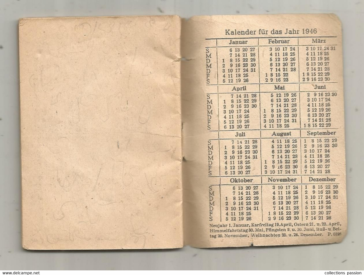 Calendrier , Agenda Merck Buch 1945 , KALENDER FÜR DAS JAHR 1945,  6 Scans , Petit Format,  Frais Fr 2.00 E - Kleinformat : 1941-60