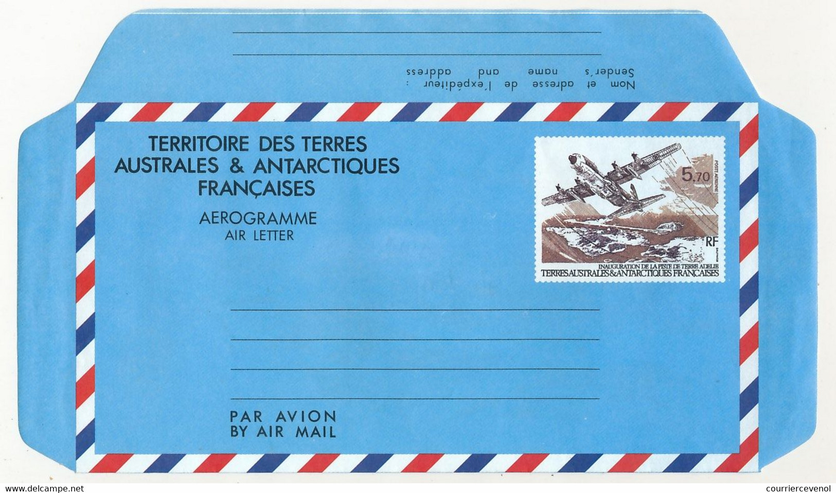 TAAF - Aérogramme 5,70 Inauguration De La Piste De Terre Adélie - Neuf - Postal Stationery