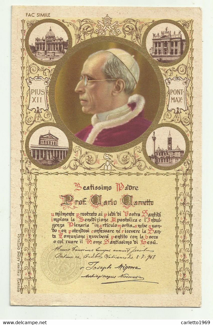 PAPA PIO XII - NV   FG - Popes