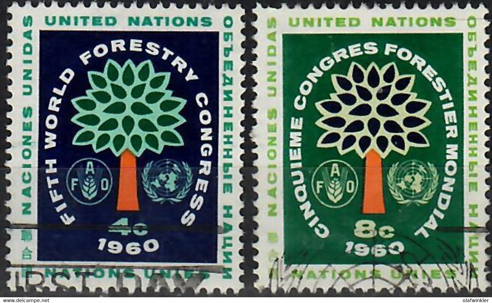 1960 Fifth World Forestry Congress Sc 81-82 / YT 78-79 / Mi 88-89 Used / Oblitéré / Gestempelt [zro] - Used Stamps