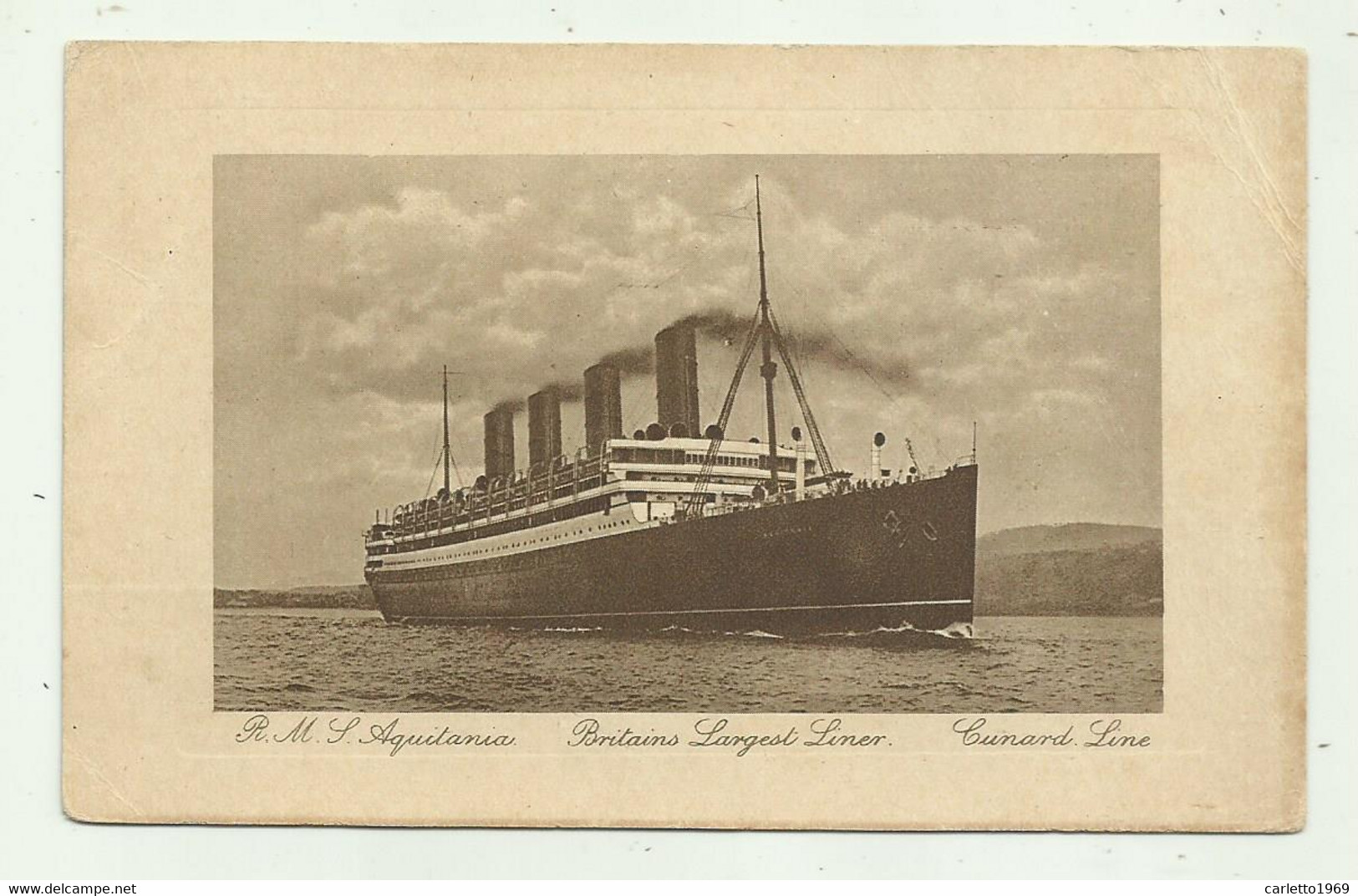 NAVE R.M.S. AQUITANIA - CUNARD LINE - NV  FP - Paquebote