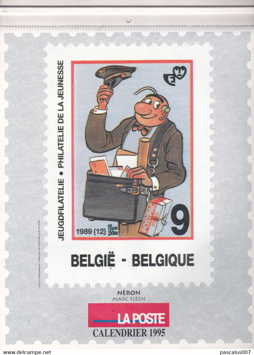 B01-409 Calendrier A4 Poste 1995 Rare Neuf Vierge Sur La BD 2339 Néron 2484 Gaston 1944 Tintin 2150 Schtroumpf 2528 2431 - Grand Format : 1991-00