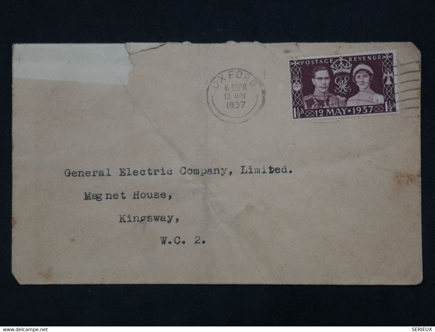 BL6 GREAT BRITAIN BELLE  LETTRE   1937  OXFORD A  KINGSWAY ++AFFRANCH. INTERESSANT++ - Storia Postale