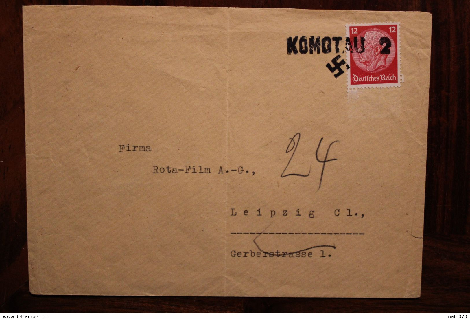 1938's Komotau Sudetes Sudetenland Dt Reich Allemagne Cover WK2 Sudetengau Sudety - Sudetes