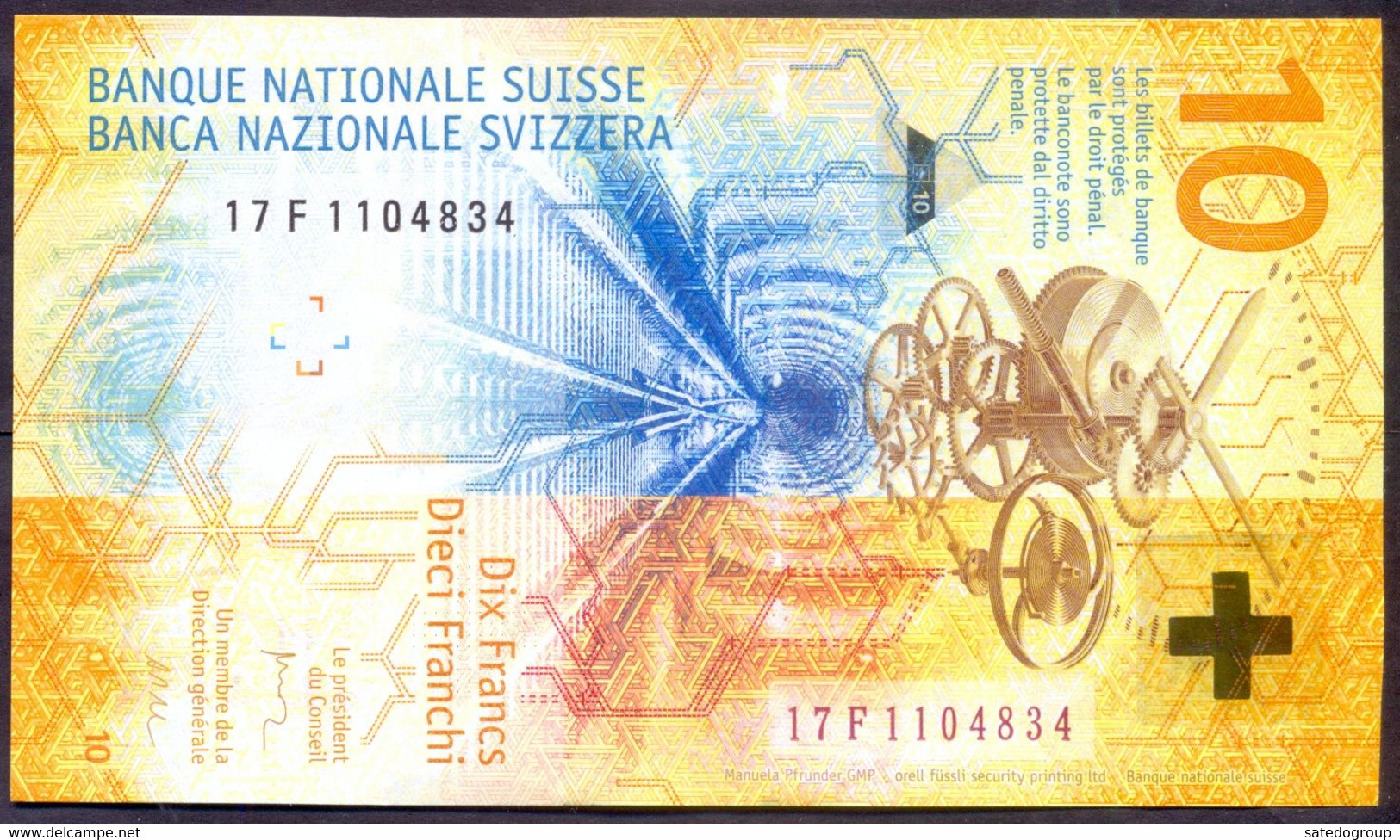 Switzerland Swiss 10 Francs 2017 AUNC P- 75 2017(3) - Suisse