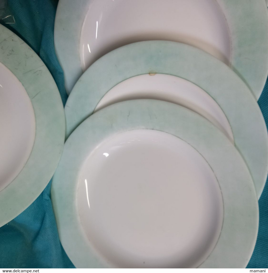 4 Assiettes Vintage Vert Clair - Teller