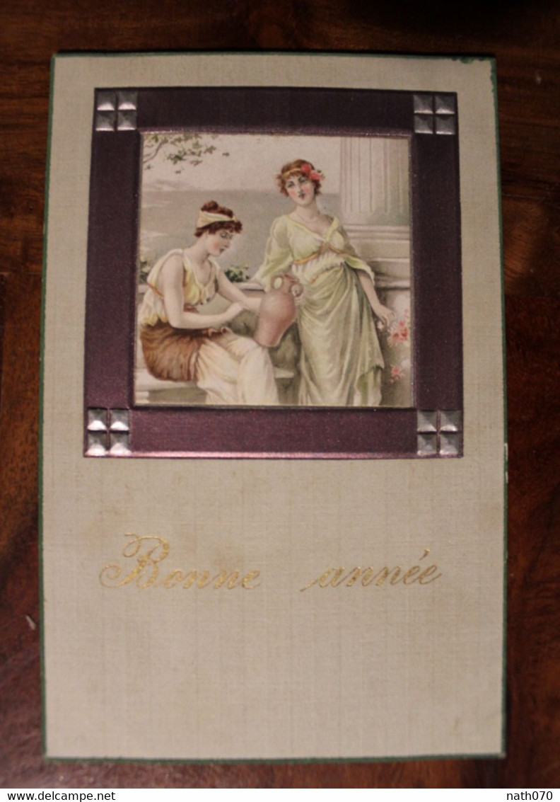 AK 1900's Cpa Femme élégante Antique Carte Gaufrée - Frauen