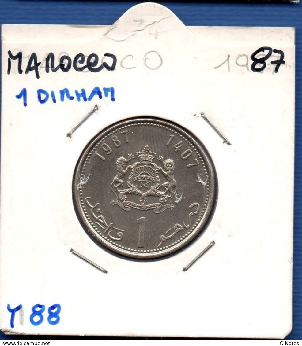 MOROCCO - 1 Dirham 1407 / 1987  -  See Photos -  Km Y 88 - Maroc