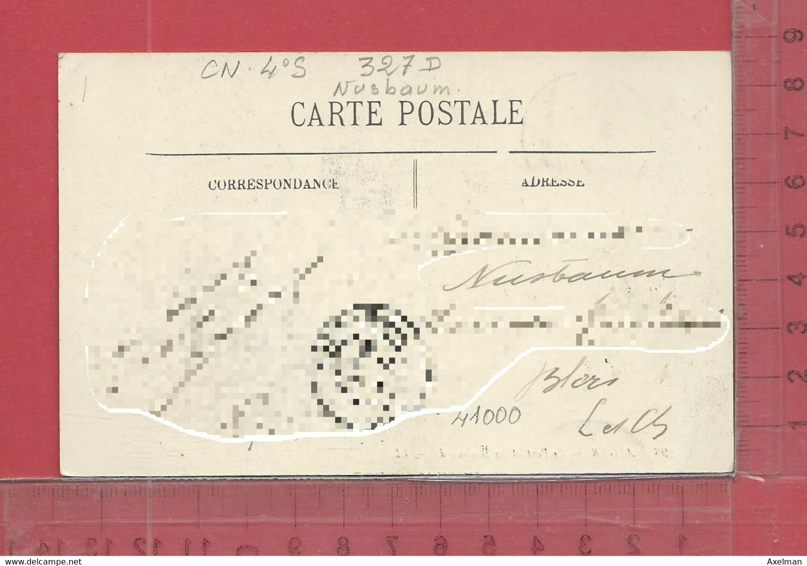 CARTE NOMINATIVE : NUSBAUM  à  41000  Blois - Genealogy