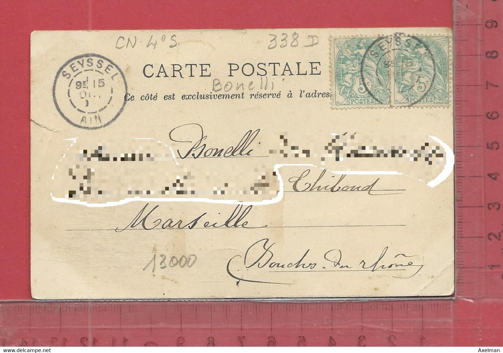 CARTE NOMINATIVE : BONELLI  à  13000  Marseille - Genealogy