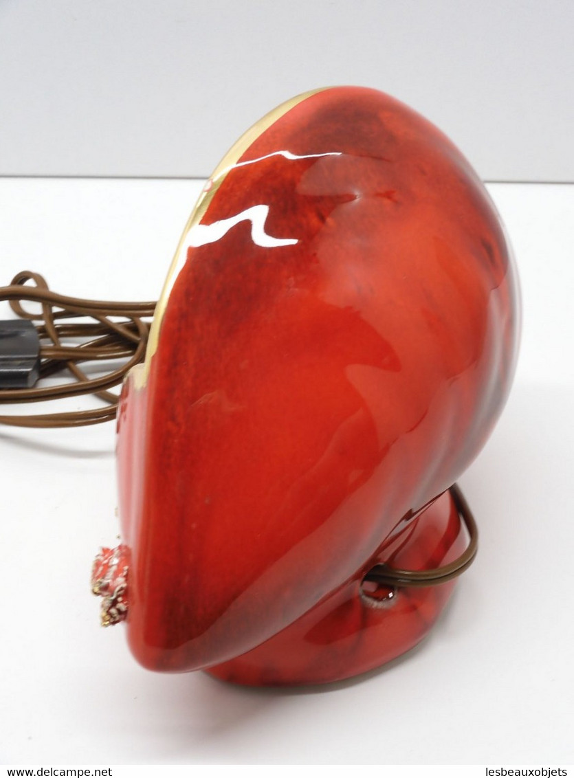 *LAMPE CERAMIQUE VINTAGE Forme MOULE ROUGE Signée VALLAURIS COLLECTION DECO XX E