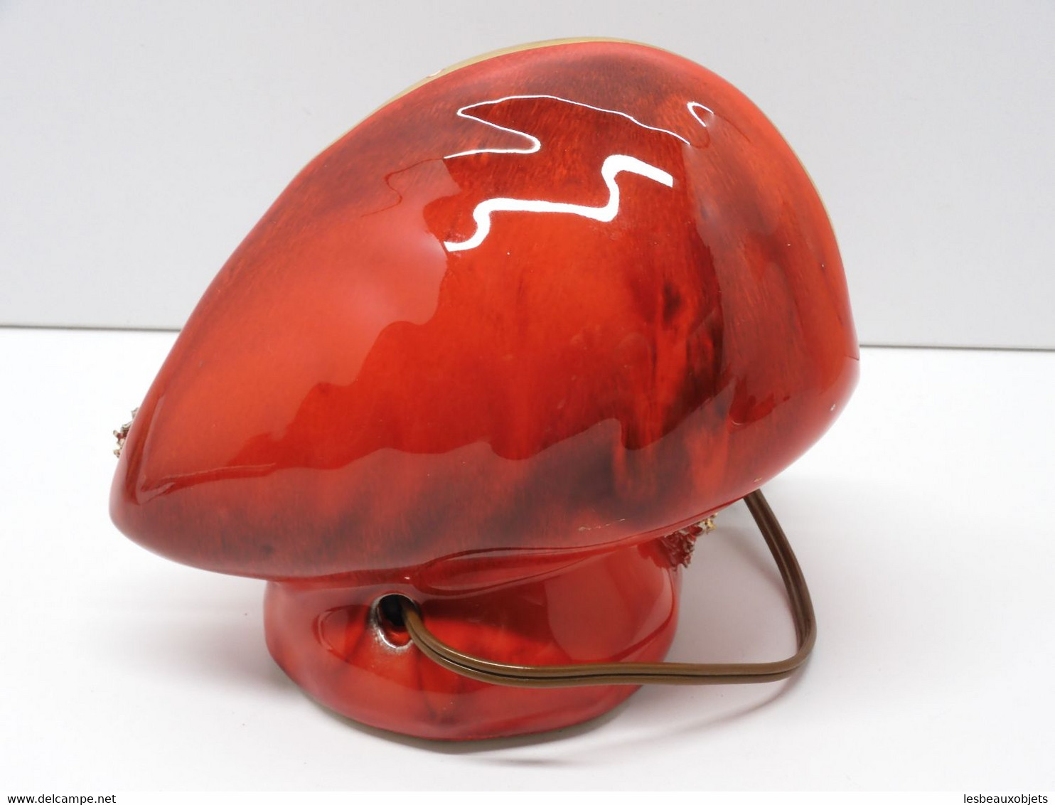 *LAMPE CERAMIQUE VINTAGE Forme MOULE ROUGE Signée VALLAURIS COLLECTION DECO XX E