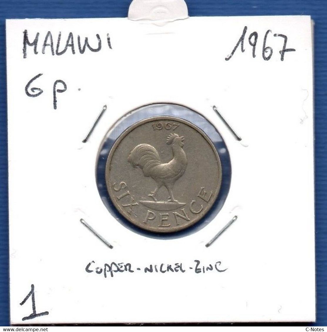 MALAWI - 6 Pence 1967  -  See Photos -  Km 1 - Malawi