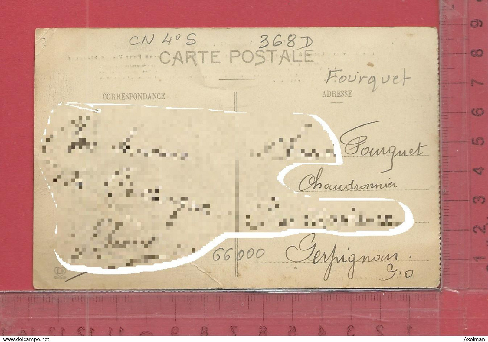 CARTE NOMINATIVE : FOURQUET ( Chaudronnier )  à  66000  Perpignan - Genealogy