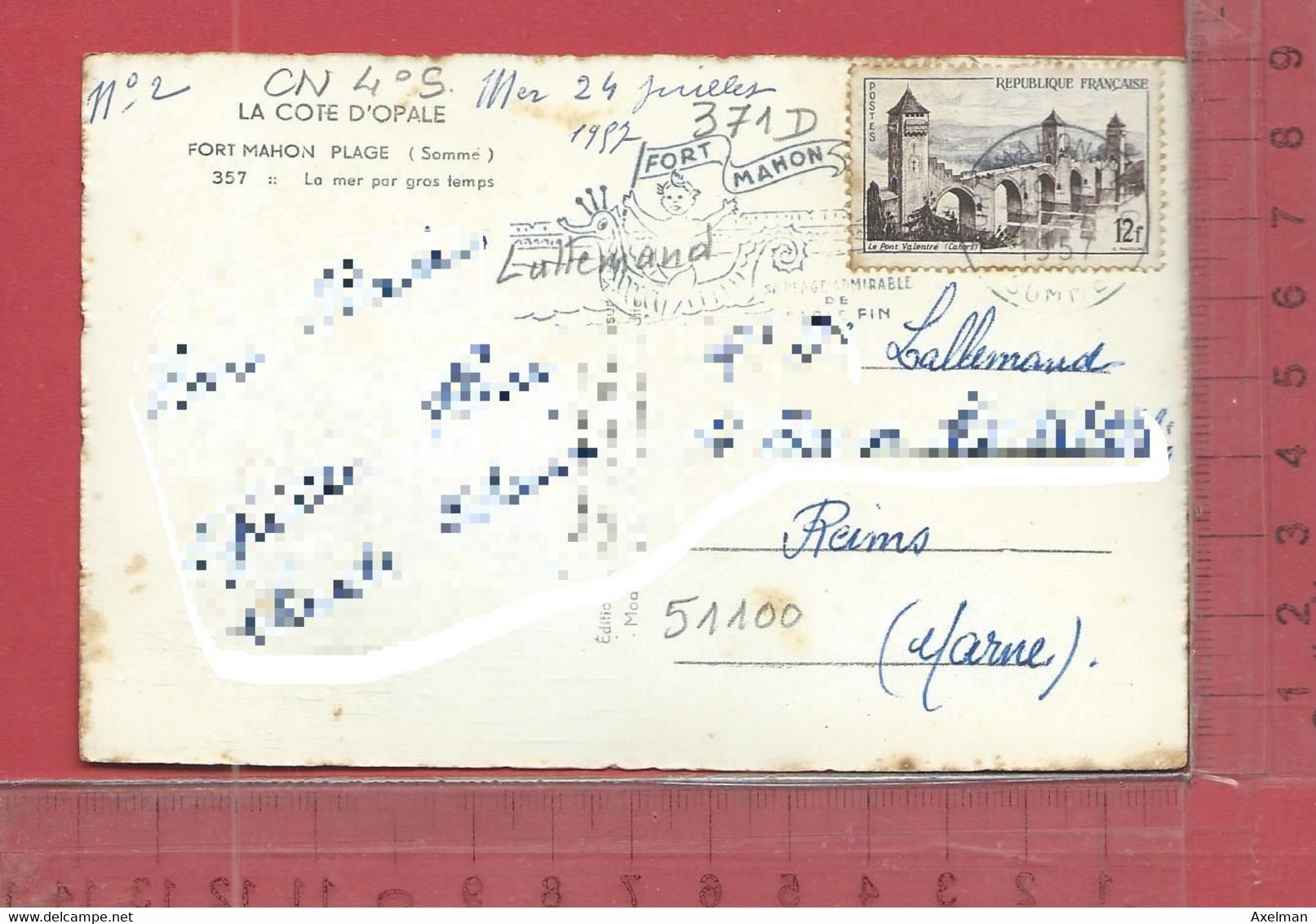 CARTE NOMINATIVE : LALLEMAND  à  51100  Reims - Genealogy