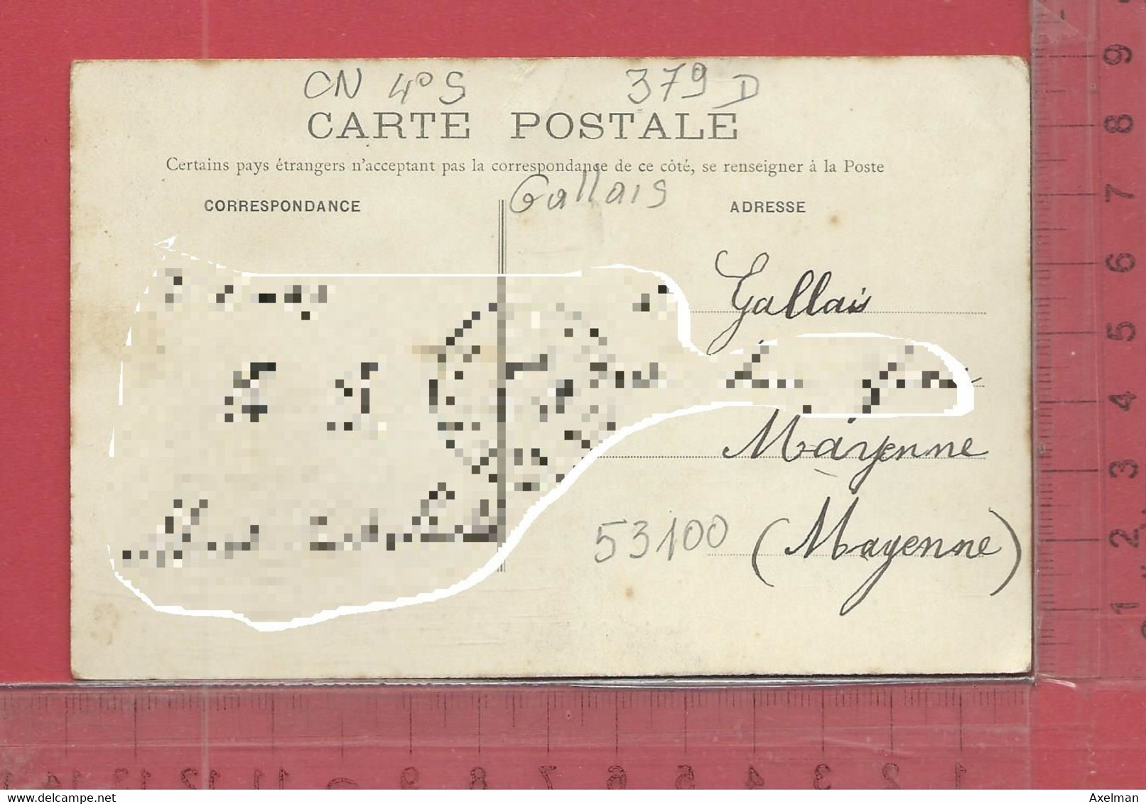 CARTE NOMINATIVE : GALLAIS  à  53100  Mayenne - Genealogy