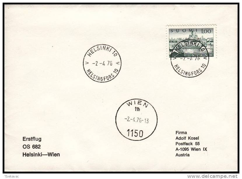Finland 1976, Cover Helsinki To Wien - Covers & Documents