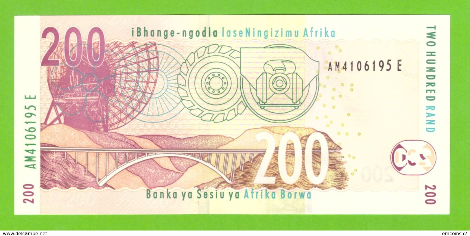 SOUTH AFRICA 200 RAND 2005  P-132a UNC - South Africa