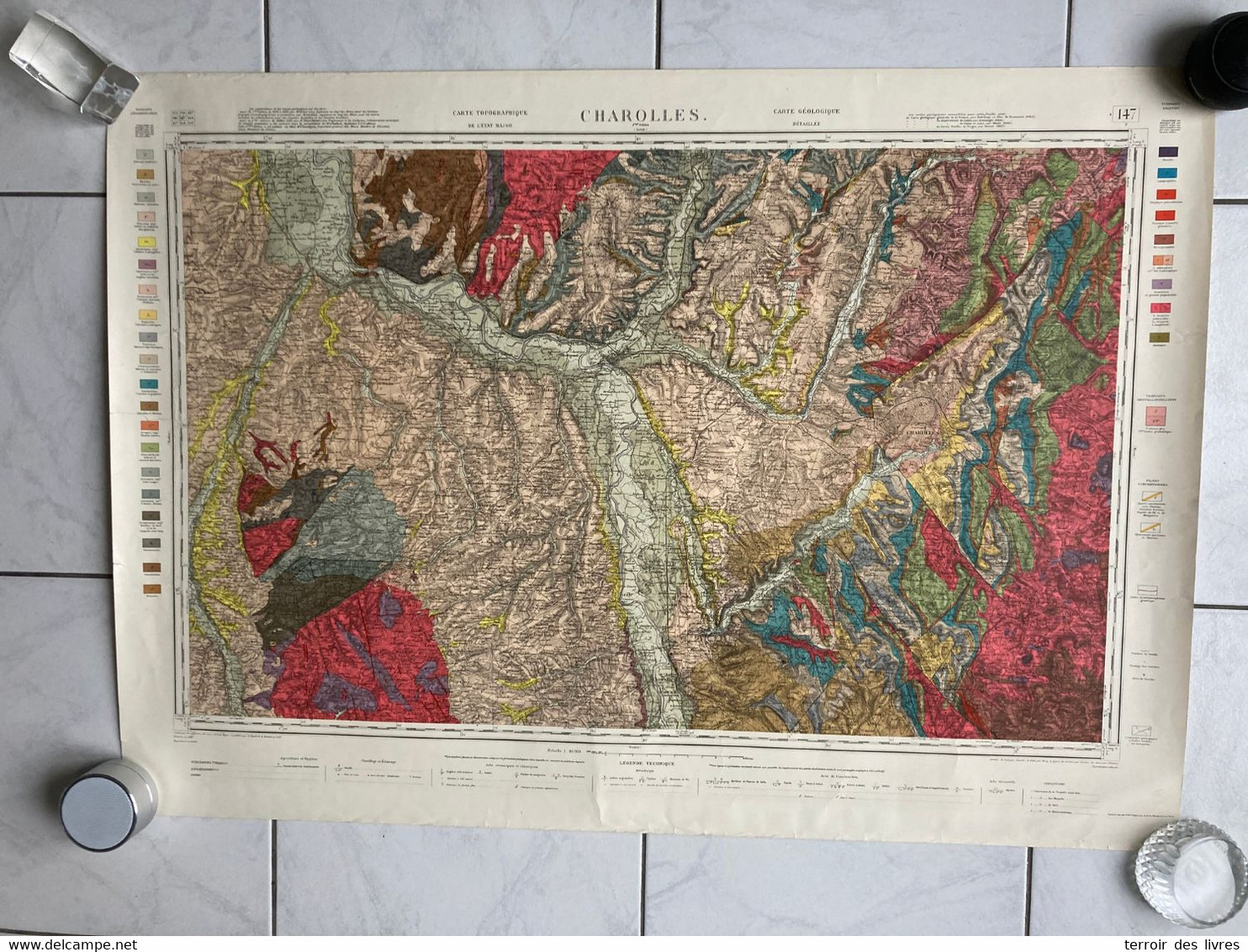 Carte Topographique Et Géologique CHAROLLES Avec Note Explicative VARENNE SAINT GERMAIN Varenne-St-Germain St-Yan Chasse - Bourbonnais