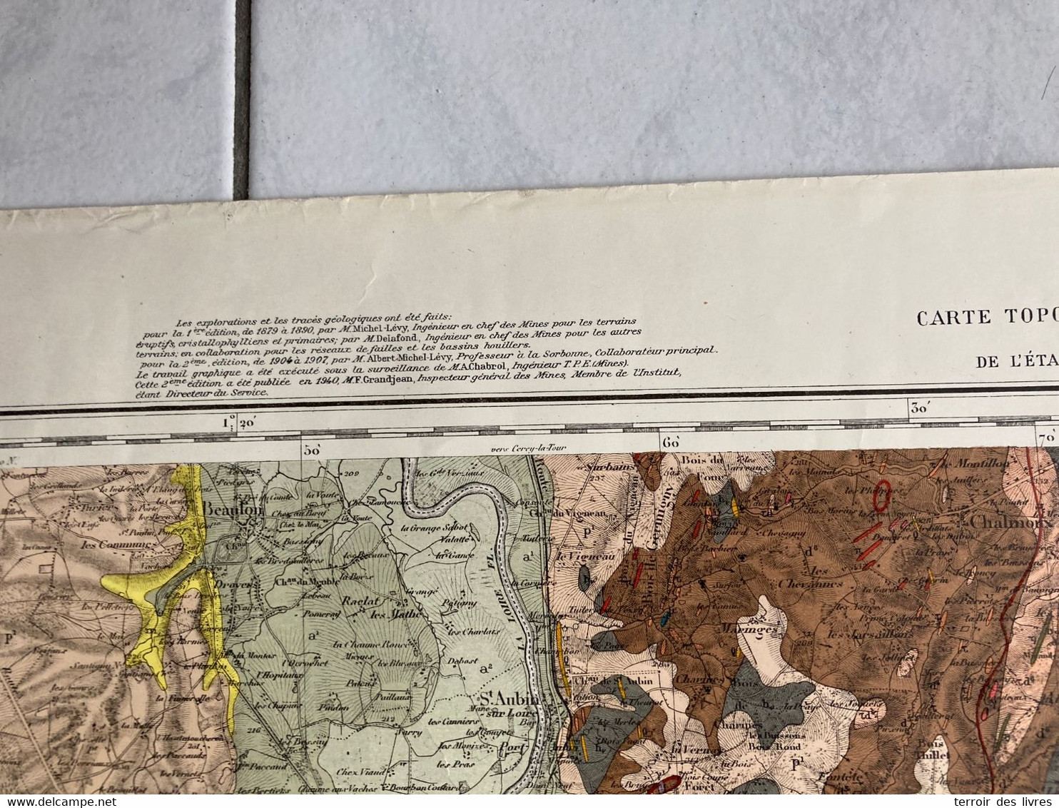 Carte Topographique Et Géologique CHAROLLES Avec Note Explicative VARENNE SAINT GERMAIN Varenne-St-Germain St-Yan Chasse - Bourbonnais