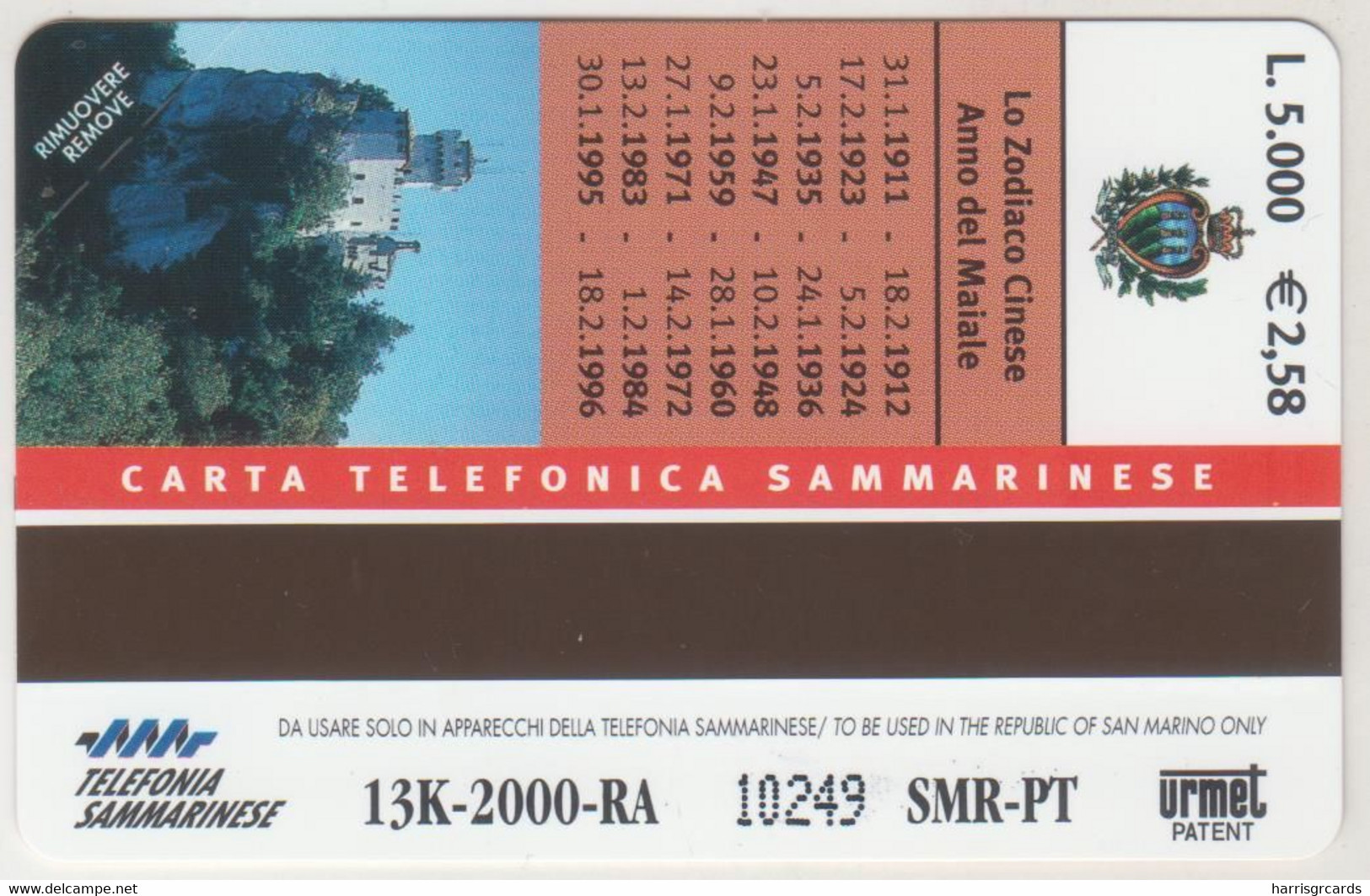 SAN MARINO - Maiale, RSM 059, 3.000 L, Tirage 13.000, Mint - San Marino