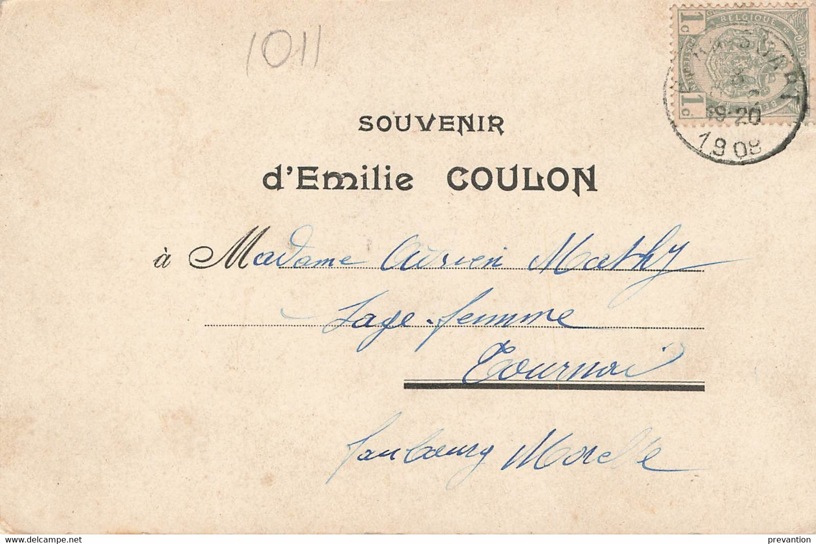 Cimetière De BLATON - Sépulture Emilie Coulon - Carte Circulé En 1908 - Bernissart