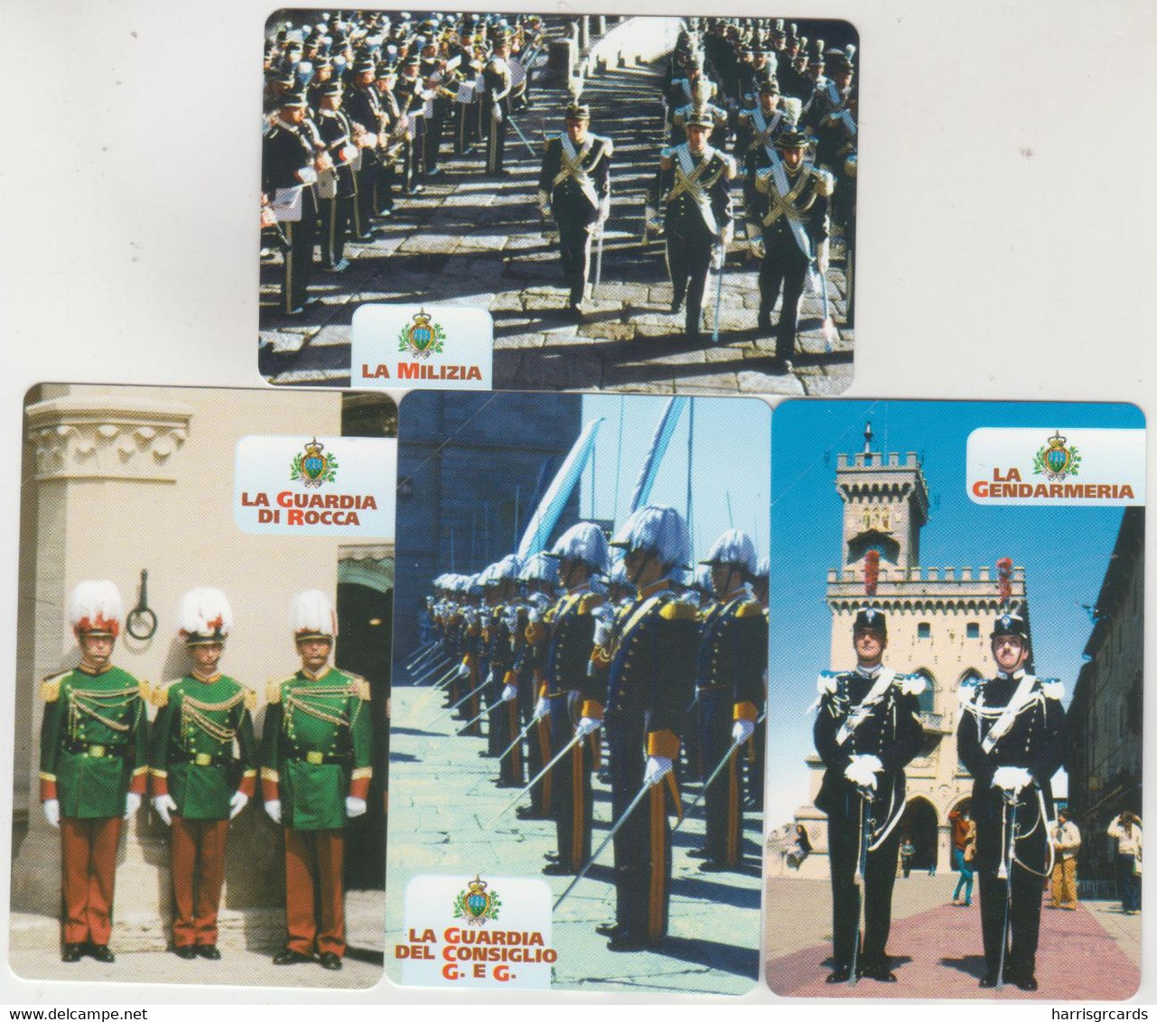 SAN MARINO - San Marino Army Set 4 Cards, RSM 072,073,074,075, Tirage 9.000/8.000, Mint - Saint-Marin