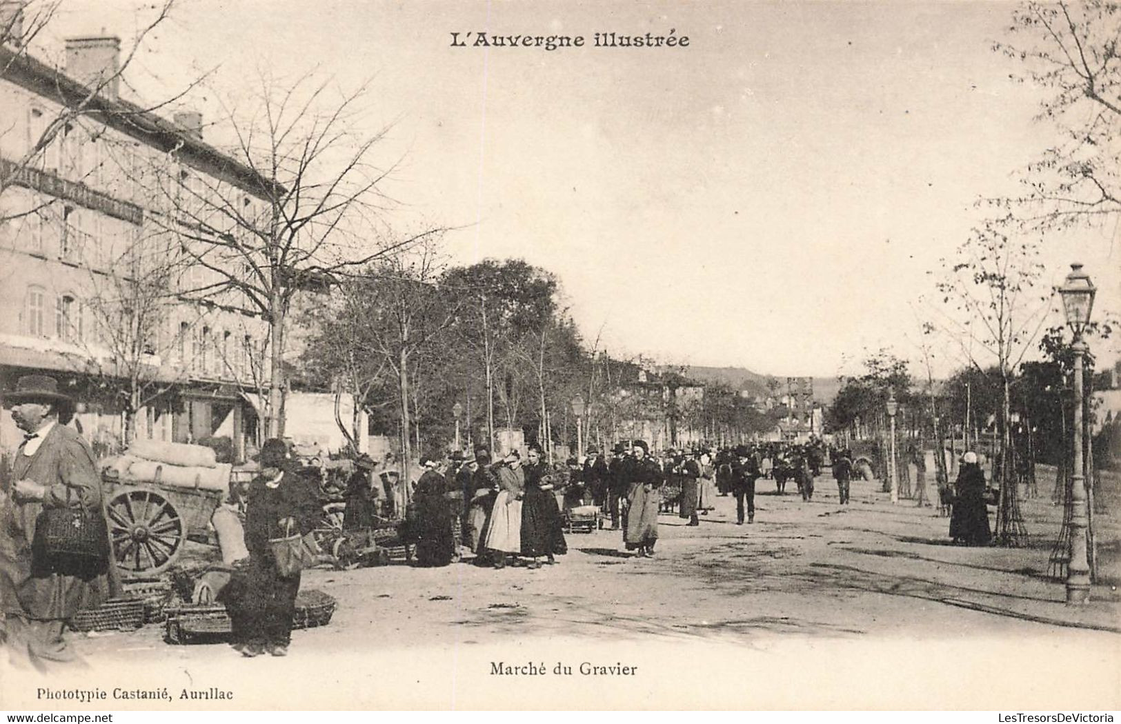 CPA Marché Du Gravier - L'auvergne Illustrée - Phototypie Castanié - Aurillac - Tres Animé - Mercados