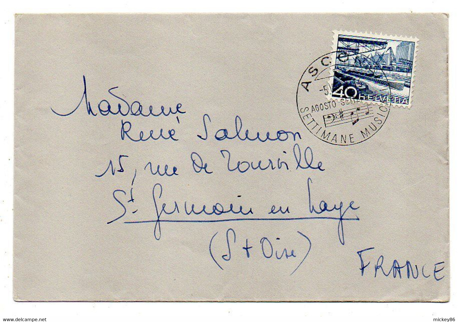 Suisse --1981--Lettre De ASCONA  Pour St Germain En Laye-78 (France).. Timbre ...cachet... - Covers & Documents