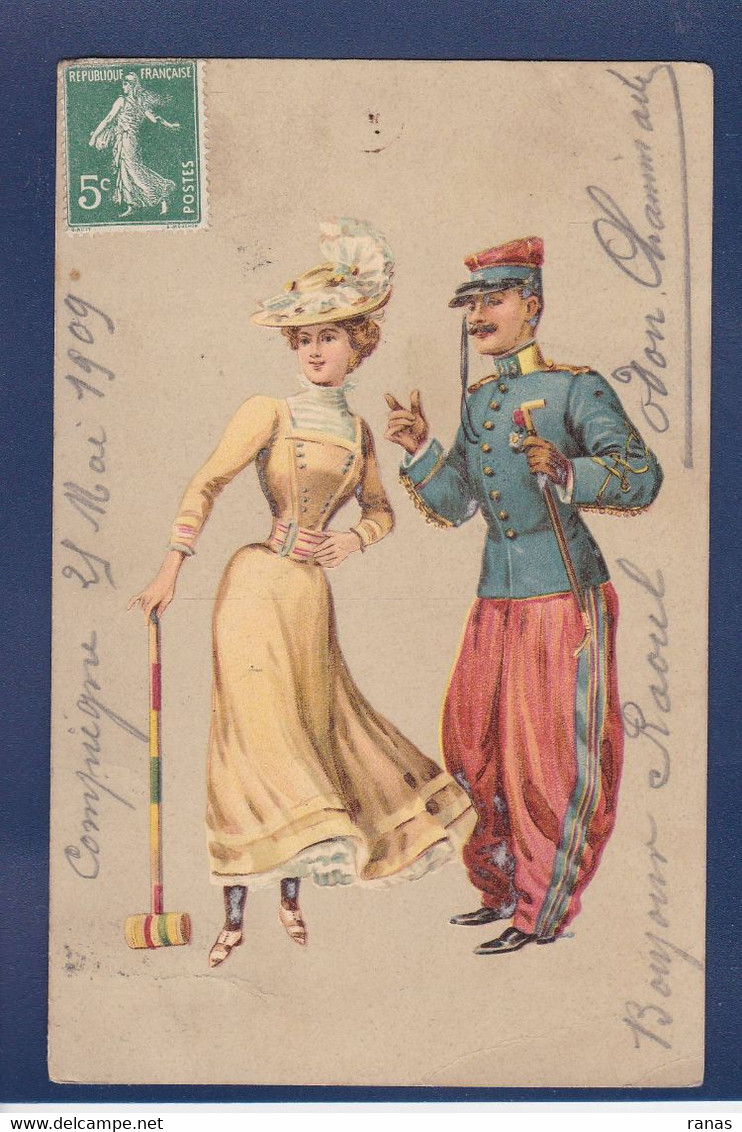 CPA Croquet Femme Woman Circulé - Jeux Régionaux