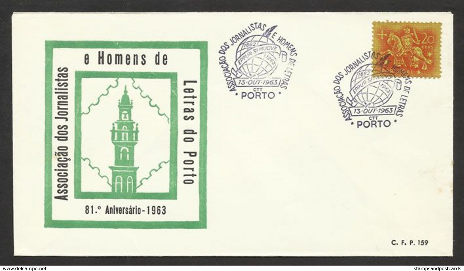 Portugal Cachet Commémoratif Journalistes Et Hommes De Lettres Du Porto 1963 Event Pmk Oporto Journalists And Literati - Postal Logo & Postmarks