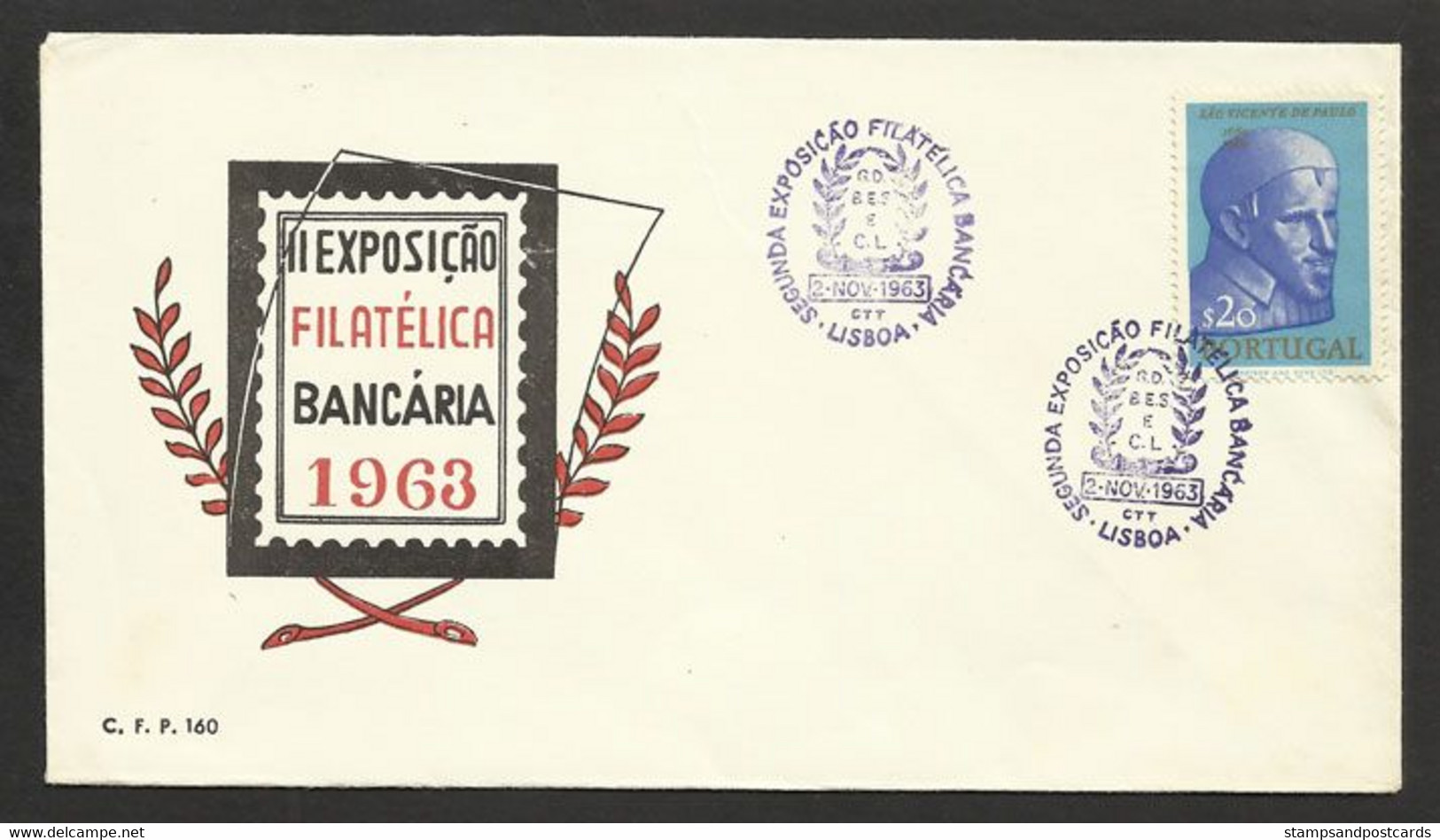 Portugal Cachet Commémoratif  Expo Philatelique Bancaire 1963 Event Postmark Stamp Expo - Postal Logo & Postmarks