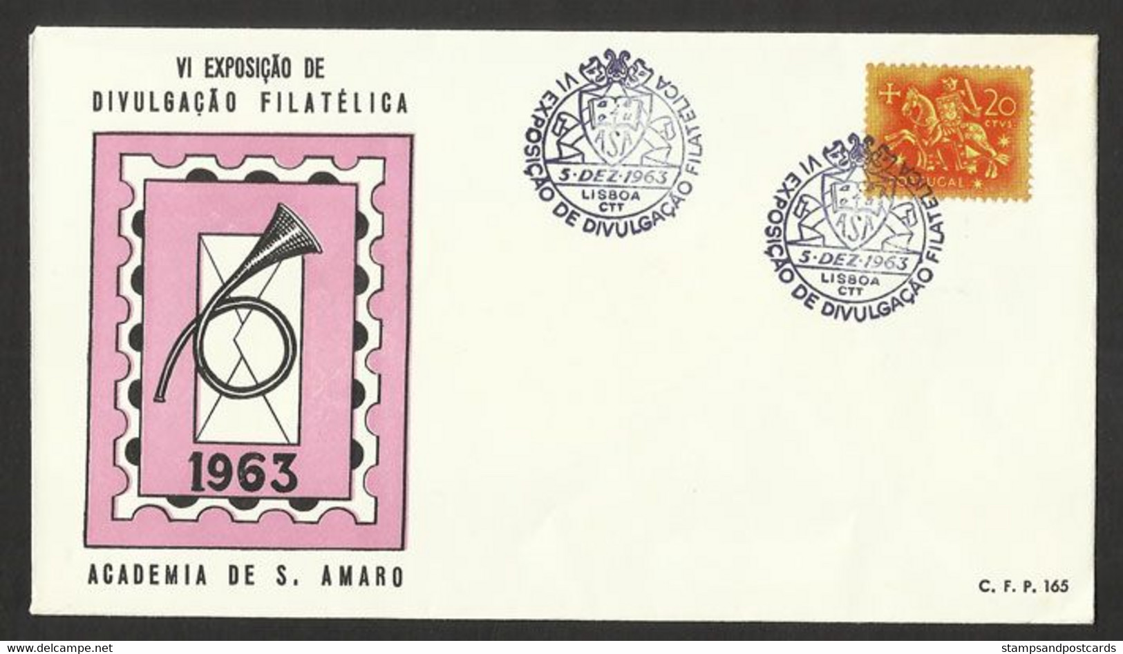 Portugal Cachet Commémoratif  Expo Philatelique 1963 Event Postmark Stamp Expo - Postal Logo & Postmarks