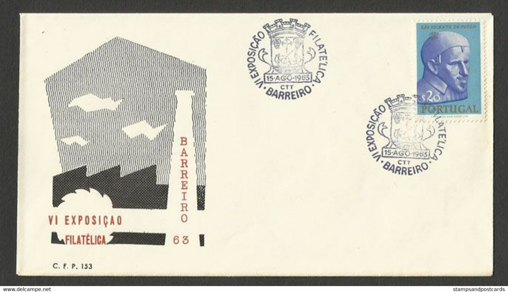 Portugal Cachet Commémoratif  Expo Philatelique Barreiro 1963 Event Postmark Stamp Expo - Flammes & Oblitérations