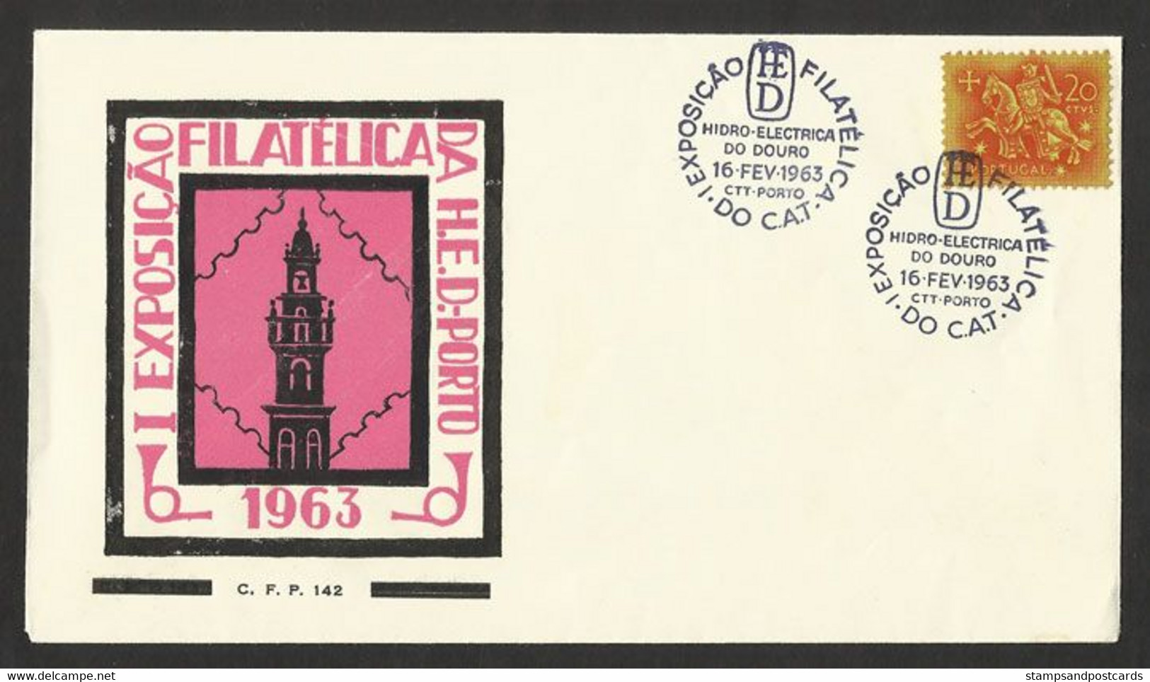 Portugal Cachet Commémoratif  Expo Philatelique Hydro-électrique Du Douro Eau Electricité 1963 Event Pmk  Hydroelectric - Wasser