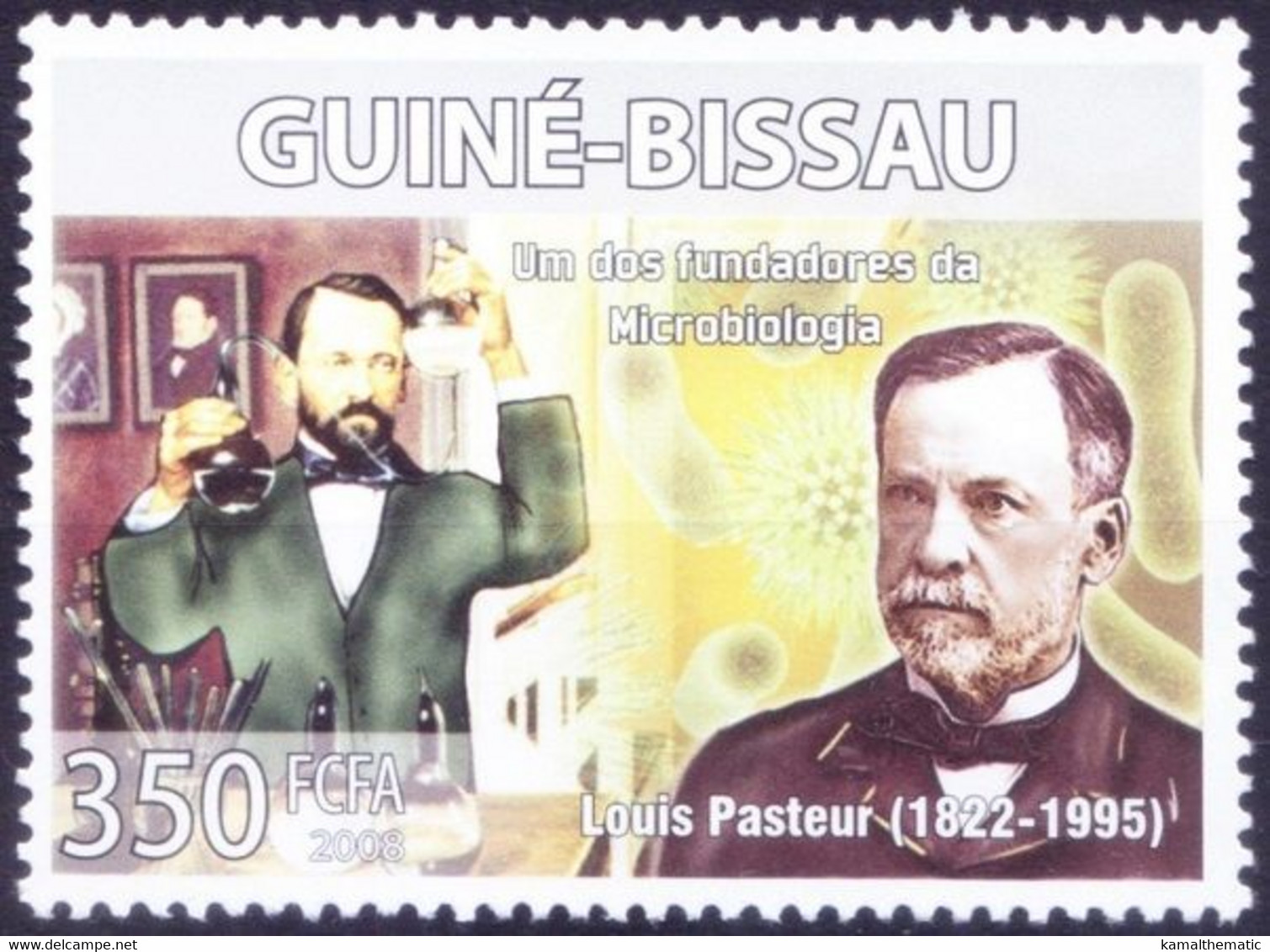 Louis Pasteur Discovered Principles Vaccination, Medicine, Guinea Bissau 2008 MNH - Louis Pasteur