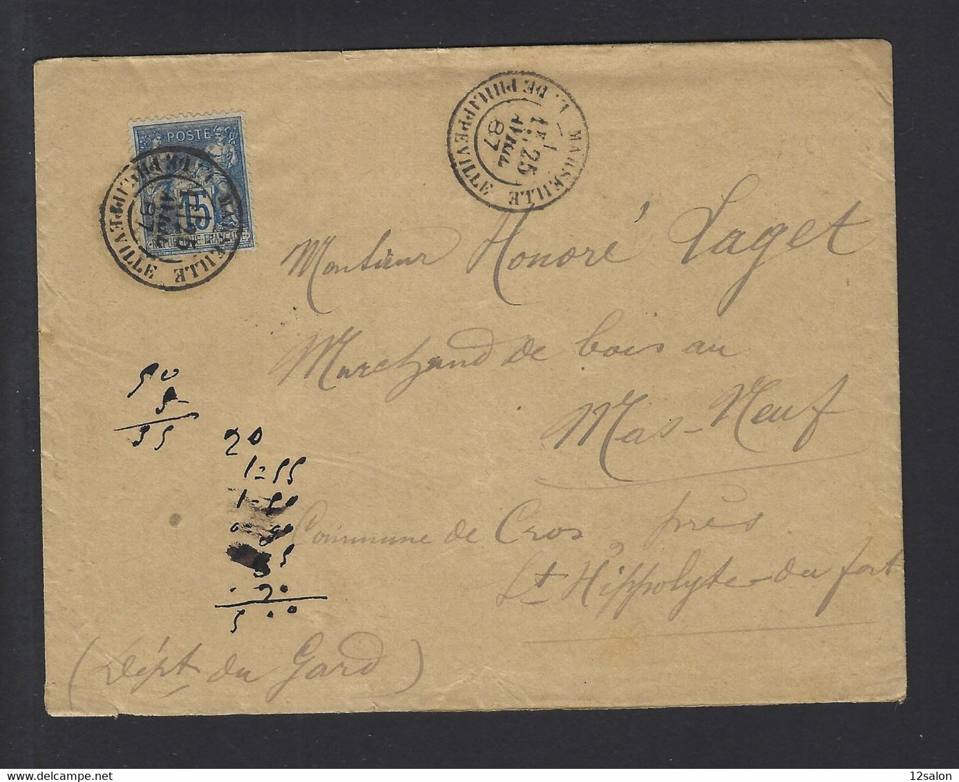 Lettre SAGE ALEXANDRIE EGYPTE PAQUEBOT DE LA MEDITERRANEE - Maritieme Post