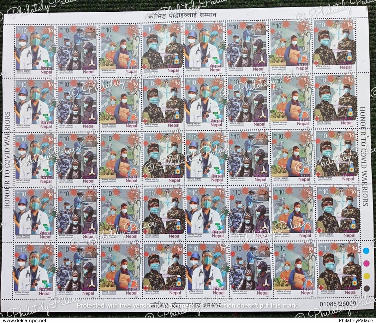 NEPAL 2022 New ** Honour To Covid Warriors, Coronavirus, COVID 19, Doctor, Nurse,Army,Police,Traffic,Full Sheet MNH(**) - Népal