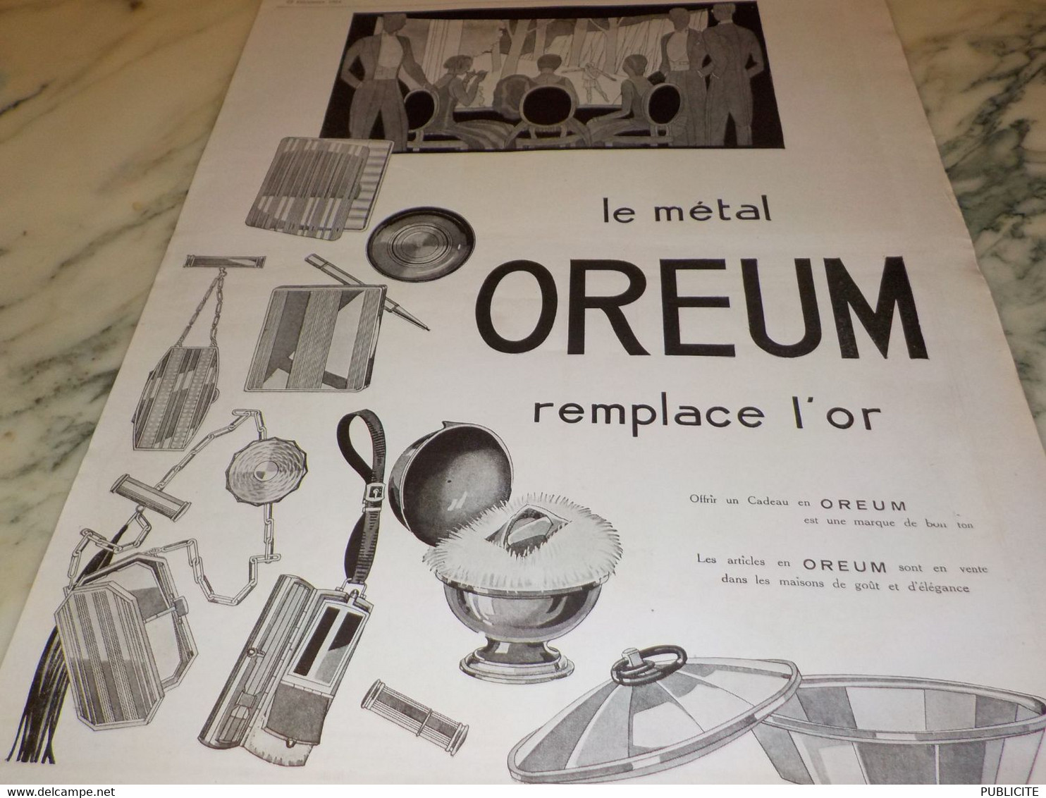 ANCIENNE  PUBLICITE LE METAL  OREUM REMPLACE L OR 1924 - Sonstige & Ohne Zuordnung