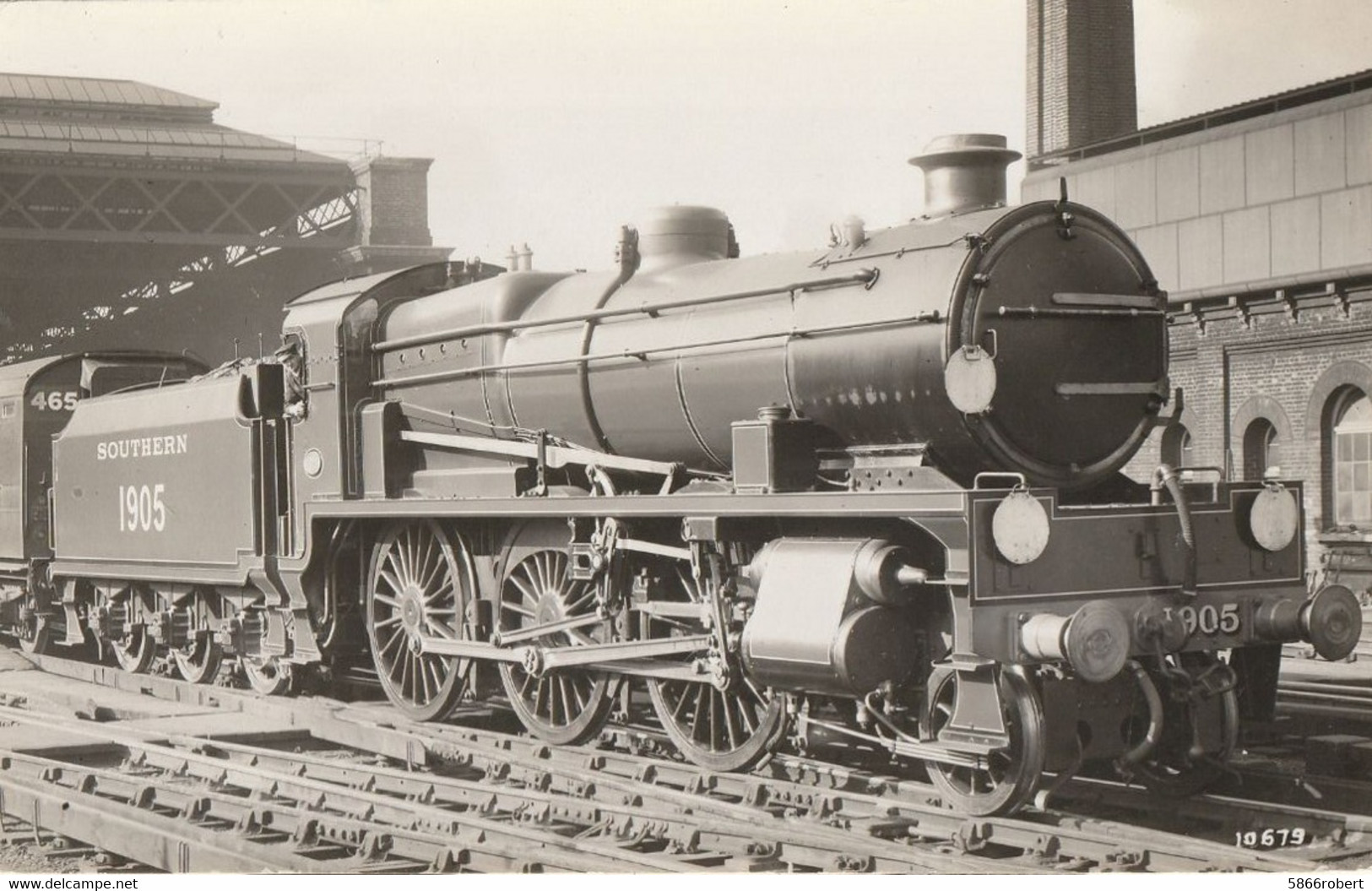 CARTE POSTALE PHOTO ORIGINALE ANCIENNE : LOCOMOTIVE VAPEUR SOUTHERN 1905 LONDON RAILWAY ROYAUME UNI - Materiaal