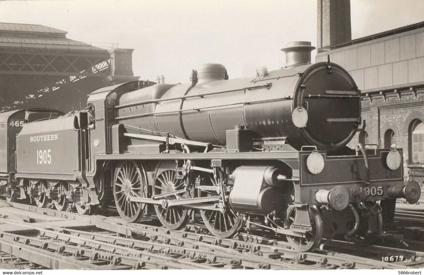 CARTE POSTALE PHOTO ORIGINALE ANCIENNE : LOCOMOTIVE VAPEUR SOUTHERN 1905 LONDON RAILWAY ROYAUME UNI - Equipment