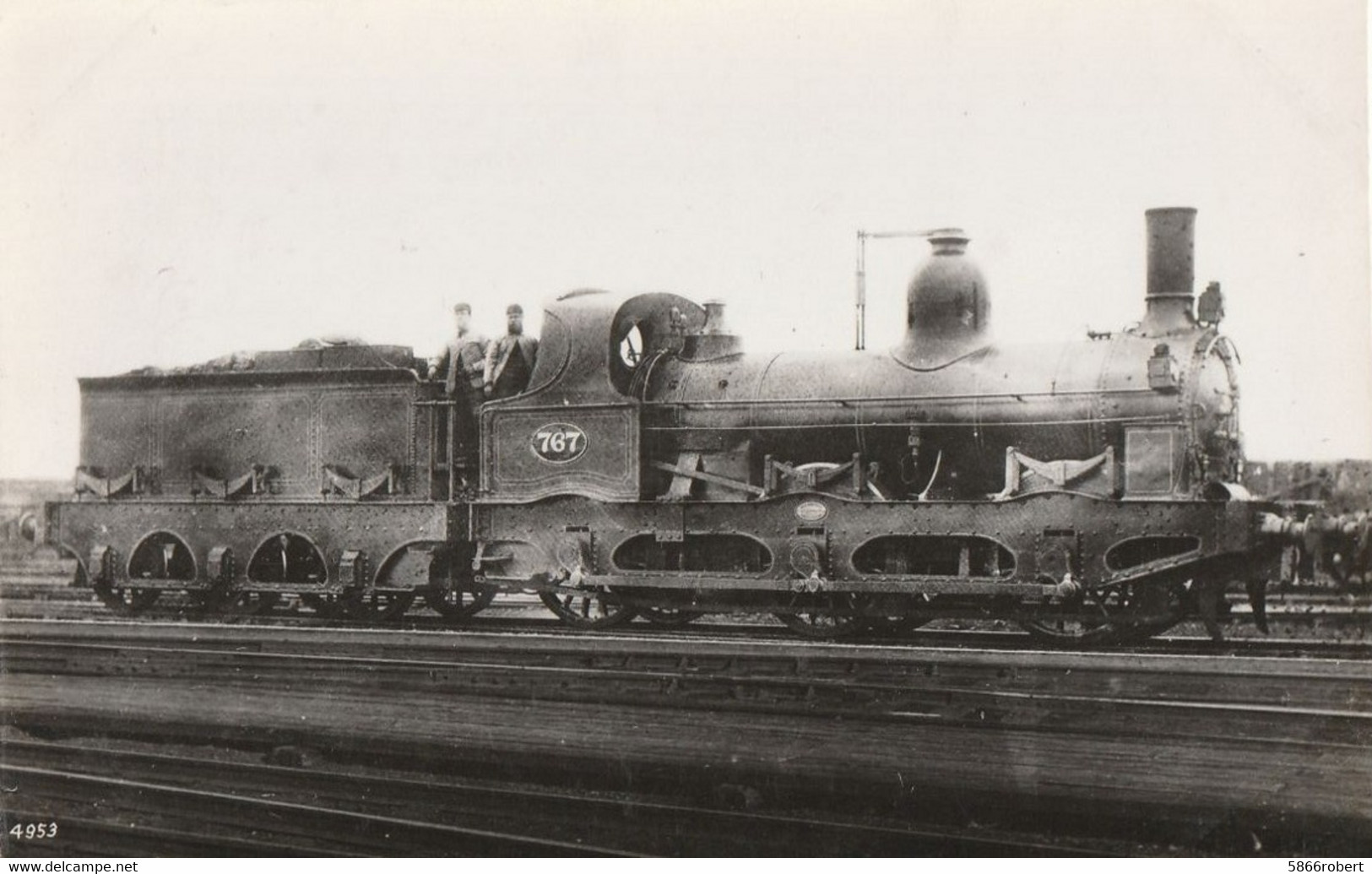 CARTE POSTALE PHOTO ORIGINALE ANCIENNE : LOCOMOTIVE VAPEUR SOUTHERN NER CLASS 708 N° 767 LONDON RAILWAY ROYAUME UNI - Matériel