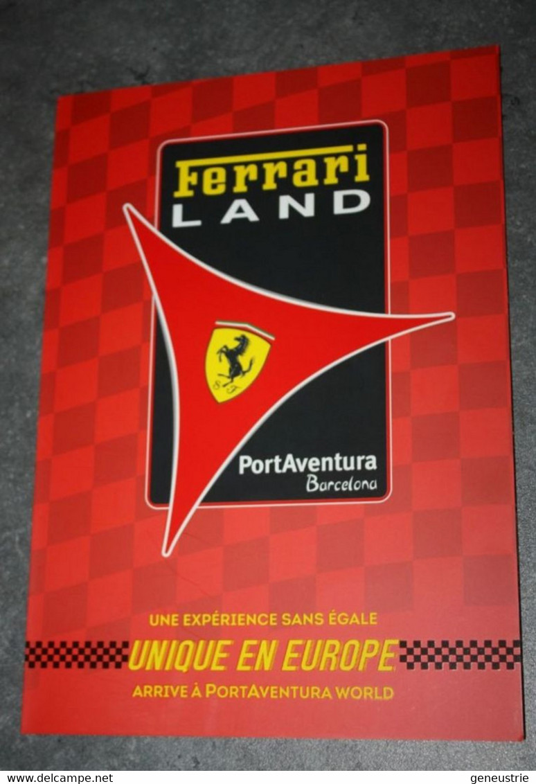 Très Rare Plaquette Publicitaire Promotionnelle Inauguration 2017 "Ferrari Land - PortAventura - Barcelone" - Automobile - F1